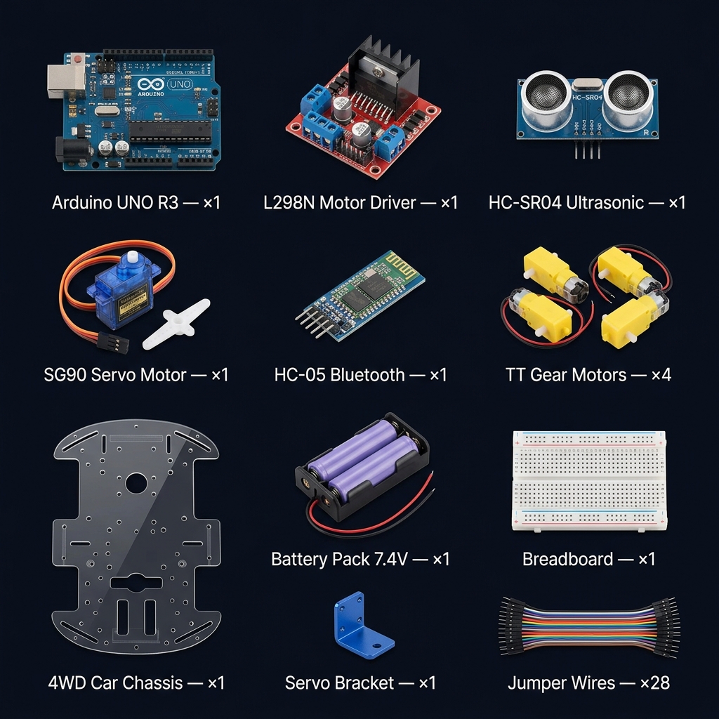 4WD Arduino Robot Car — Architectural Schematic